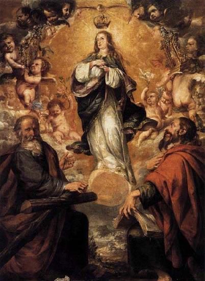 unknow artist Virgin of the Immaculate Conception with Sts Andrew and John the Baptist Germany oil painting art